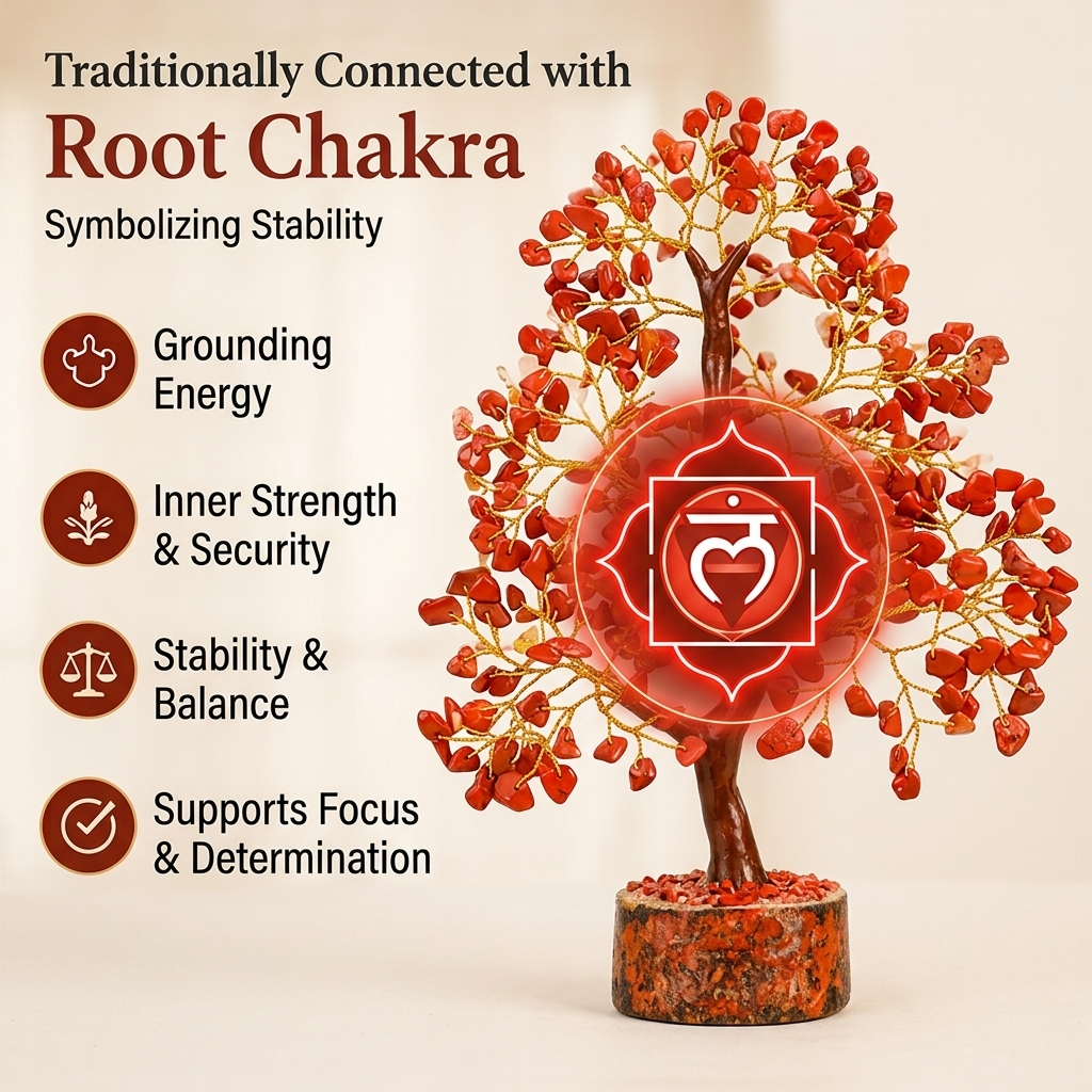 Red Jasper golden wire crystal tree