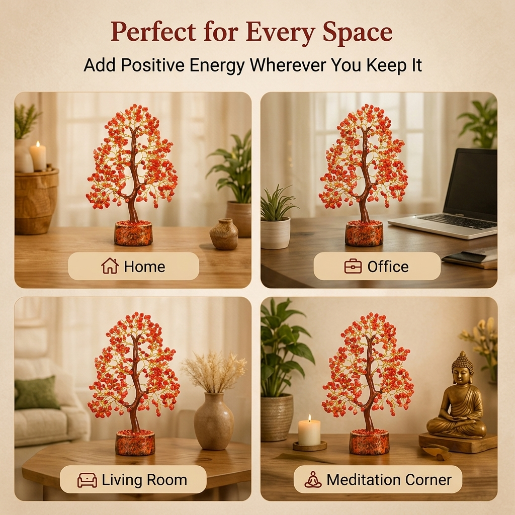 Red Jasper golden wire crystal tree