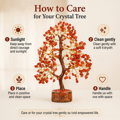 Red Jasper golden wire crystal tree