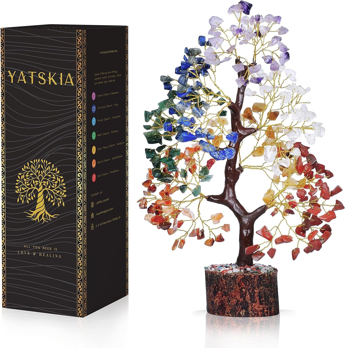 Seven Chakra Tree, Gemstone Tree, Crystal Feng Shui Tree, Crystal Showpieces for Home Decor