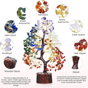 Seven Chakra Tree, Gemstone Tree, Crystal Feng Shui Tree
