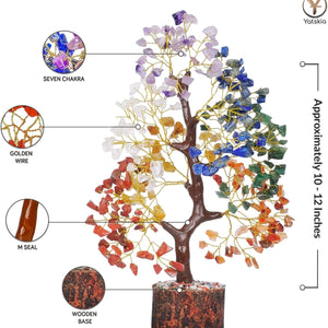Seven Chakra Tree, Gemstone Tree, Crystal Feng Shui Tree