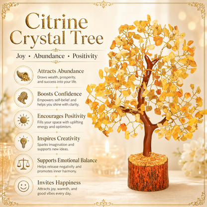 Citrine Crystal Tree – Handmade Gemstone Bonsai Tree for Home & Office Décor