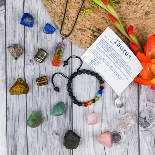 Taurus Crystals - Zodiac Kit - Good Luck Taurus Healing Stones and Crystals