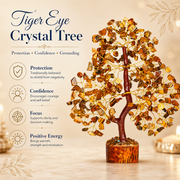 Tiger Eye Crystal Tree Decor – Natural Gemstone Bonsai Gift