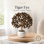 Tiger Eye Crystal Tree Decor – Natural Gemstone Bonsai Gift