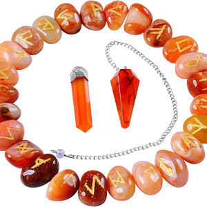 Carnelian Wiccan Rune Stones - Diy Rune Set - Divination Rune Set
