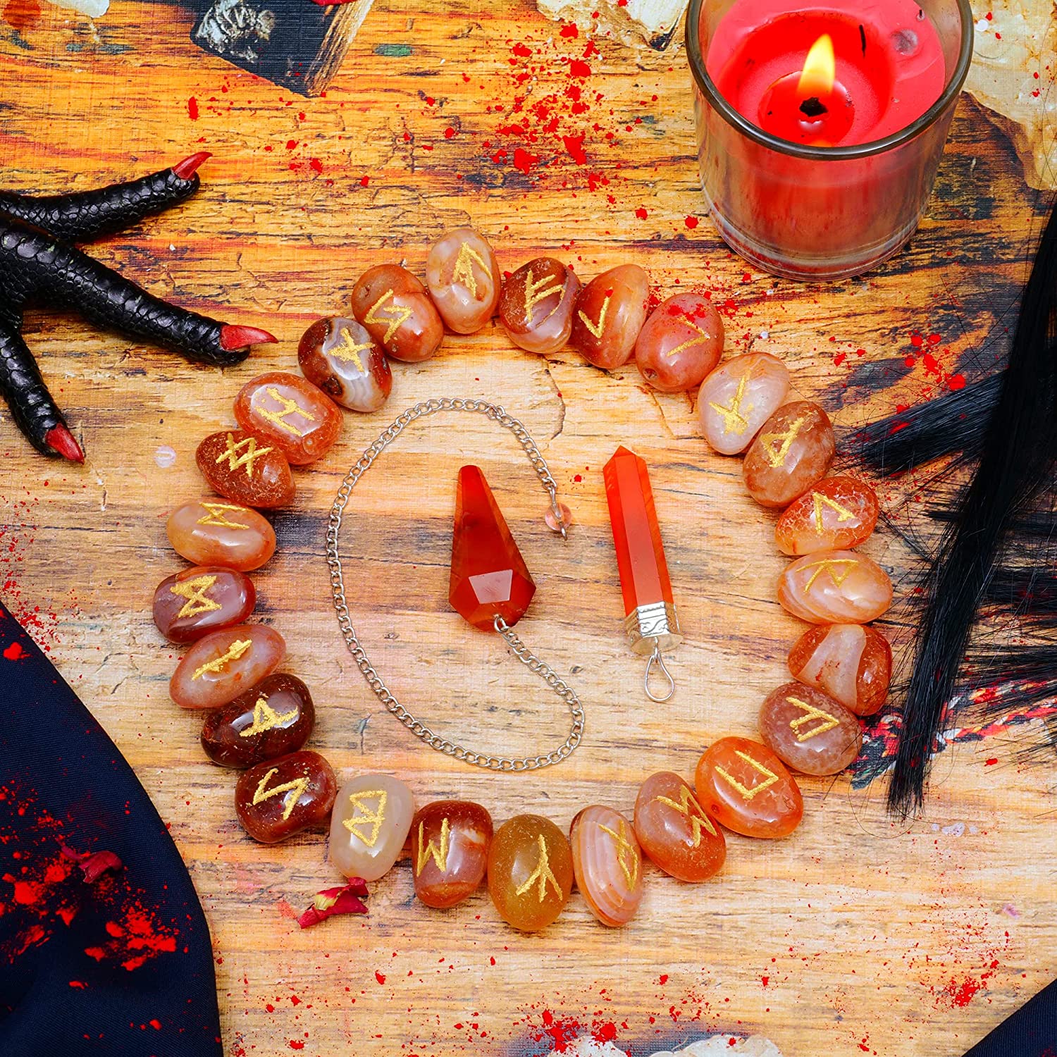 Wikkan Runes Carnelian Wiccan Rune Stones - Diy Rune Set - Divination Rune Set – GEM ...