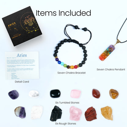 Aries Crystals - Aries Healing Stones and Crystals Zodiac Kit For Aries Woman / Man