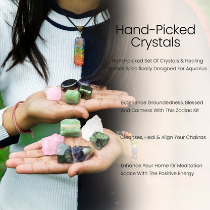 Aquarius Crystals - Good Luck Zodiac Healing Crystals for Aquarius Woman/Man