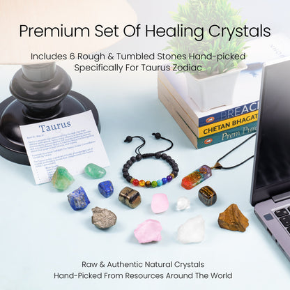 Taurus Crystals - Zodiac Kit - Good Luck Taurus Healing Stones and Crystals