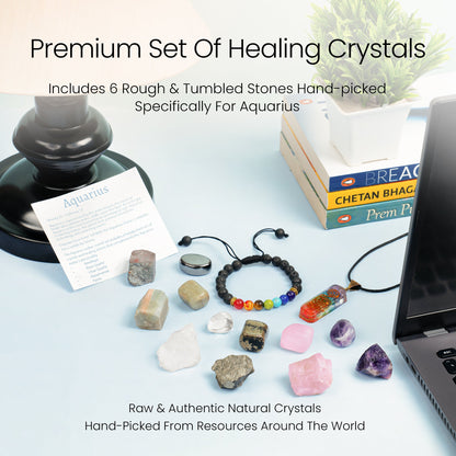 Aquarius Crystals - Good Luck Zodiac Healing Crystals for Aquarius Woman/Man