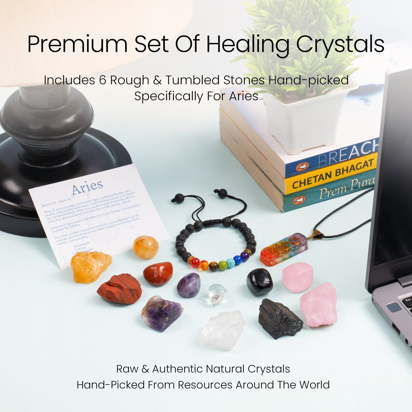 Aries Crystals - Aries Healing Stones and Crystals Zodiac Kit For Aries Woman / Man