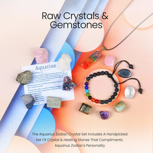 Aquarius Crystals - Good Luck Zodiac Healing Crystals for Aquarius Woman/Man