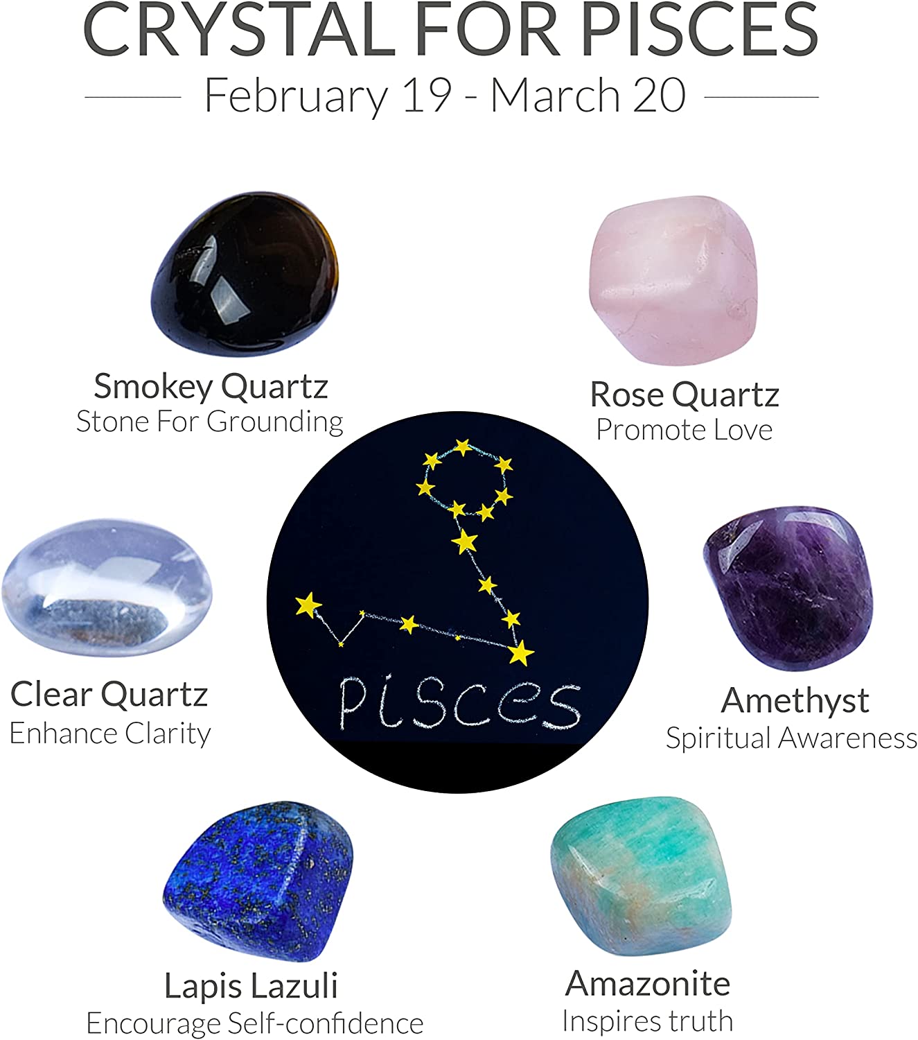 Pisces Crystals - Good Luck Zodiac Crystals and Stones for Pisces Woman / Man