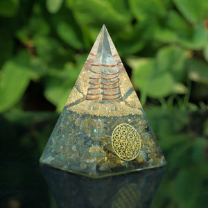 Labrdorite Crystal Pyramid For Meditation With Copper Coil